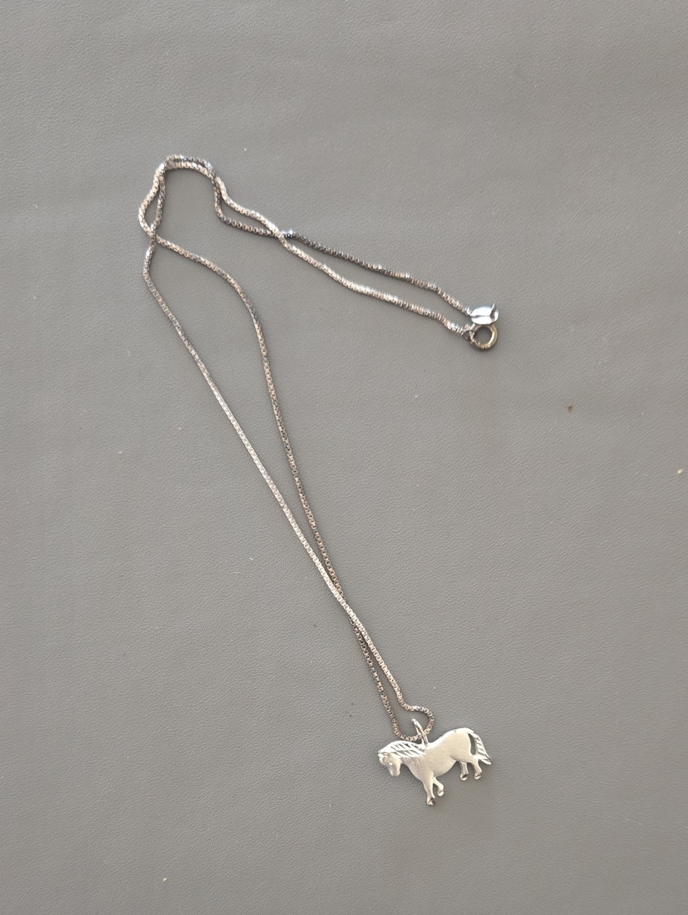 Silver Pony Necklace 18"